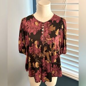 Anthropologie Pleated Bib Collar Blouse